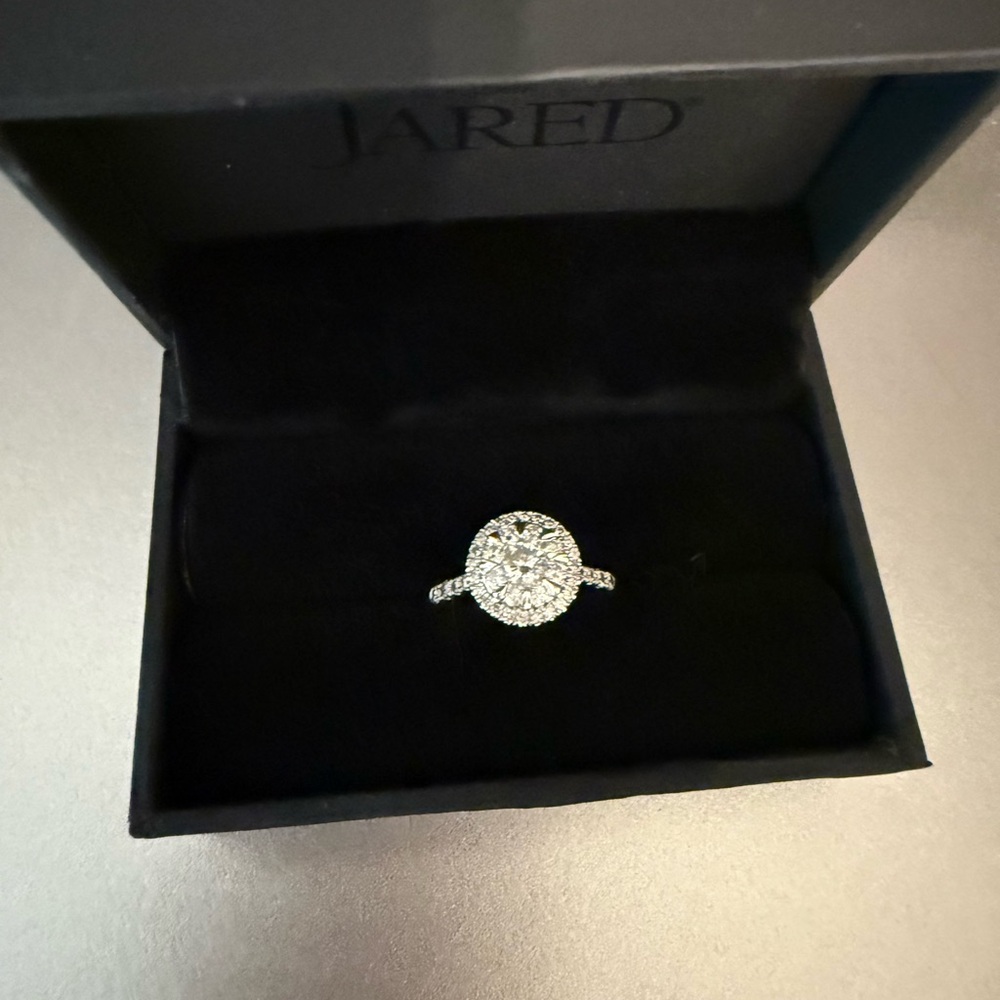 Silver Halo Diamond Ring